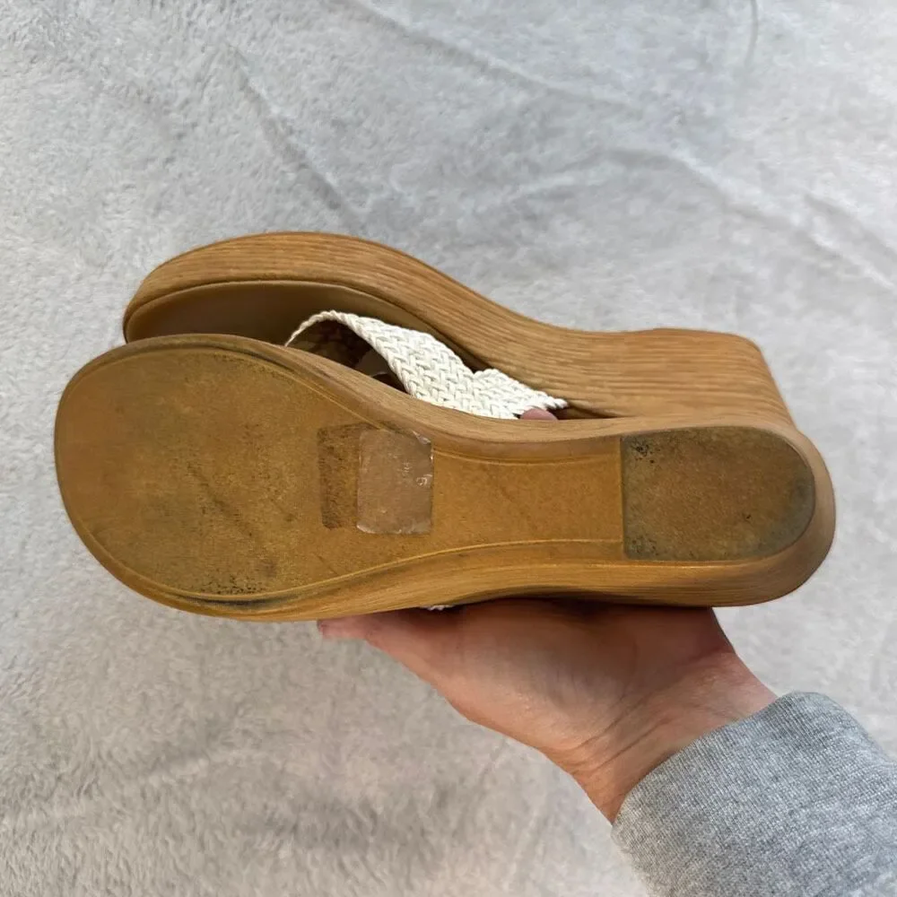 Mila Paoli Braided Leather Wedge Sandals size 9